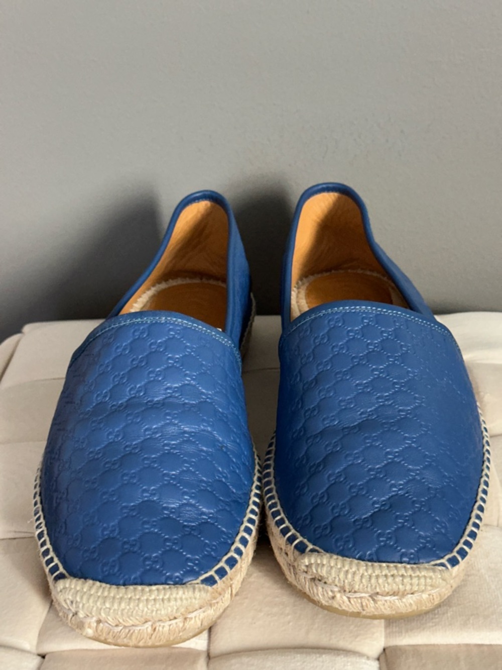 Gucci Blue Quilted Leather Espadrilles
